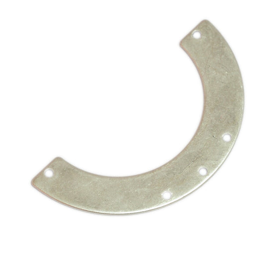 Ushape semi circle 50x25x0.8mm Silver palted brass SCS 1573M5 5 holes