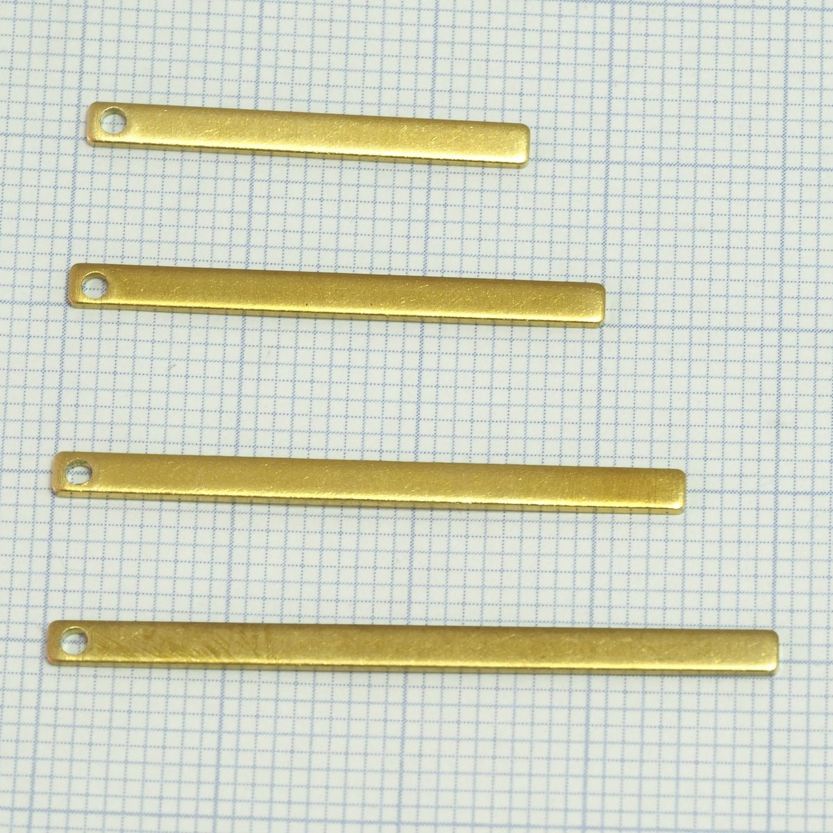 Raw Brass Long Bar Pendant 2.5mm 25mm (1.2mm 17 gauge hole) charms ,findings 1948-25-40 tmlp