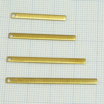 Raw Brass Long Bar Pendant 2.5mm 25mm (1.2mm 17 gauge hole) charms ,findings 1948-25-40 tmlp
