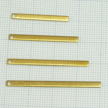 Raw Brass Long Bar Pendant 2.5mm 30mm (1.2mm 17 gauge hole) charms ,findings 1948-30-49 tmlp