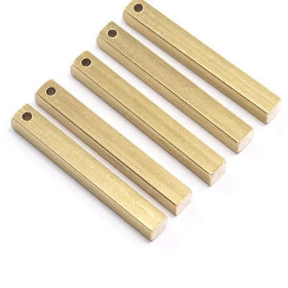 Raw brass bar square stamping 5x40mm square rod 1934