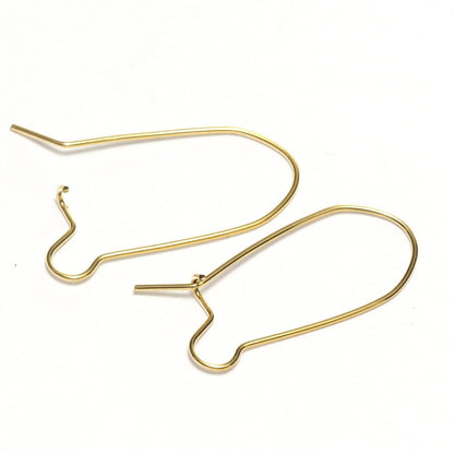 Kidney wires Gold plated brass earring 2 pcs (1 set) 27mm 480