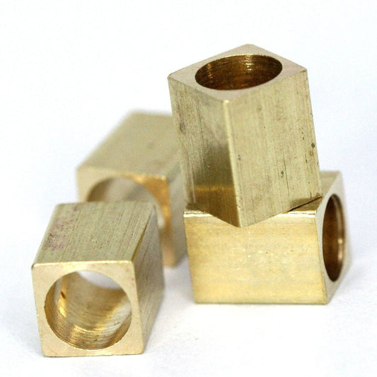 Raw brass square tube 6x8mm 1/4"x5/16" (5mm 3/16" hole ) bab5 733