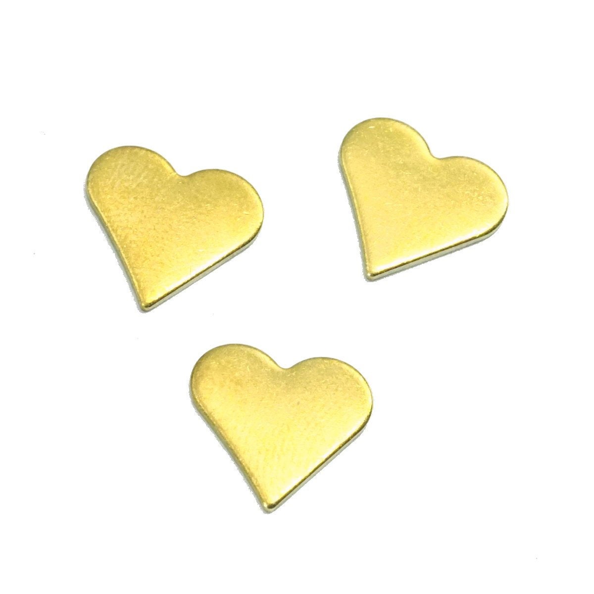 Heart 13mm Raw brass stampings 1969R-90