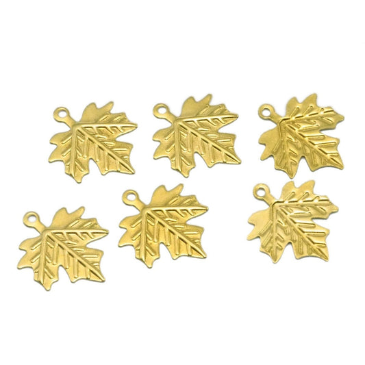 leaf shape one hole brass 17x14.5mm pendant finding charms 662R-45
