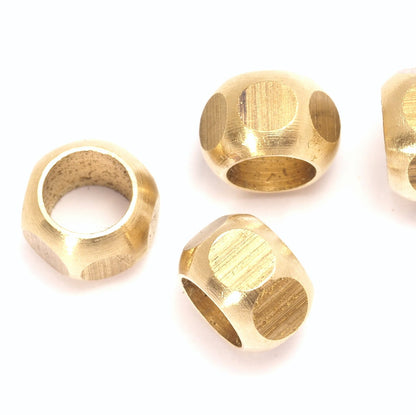 Raw brass hexagonal beads 8x5.5mm ( 5.5mm hole) bab5.5 719