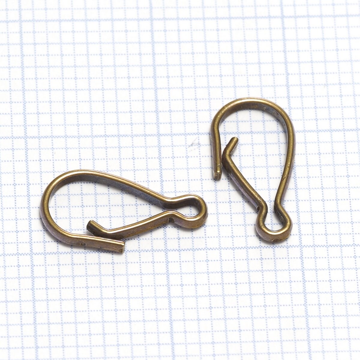 Silver tone brass wire brass lock clasp, 1371