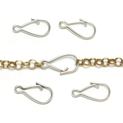 Antique yellow 12mm brass wire brass lock clasp, 1371