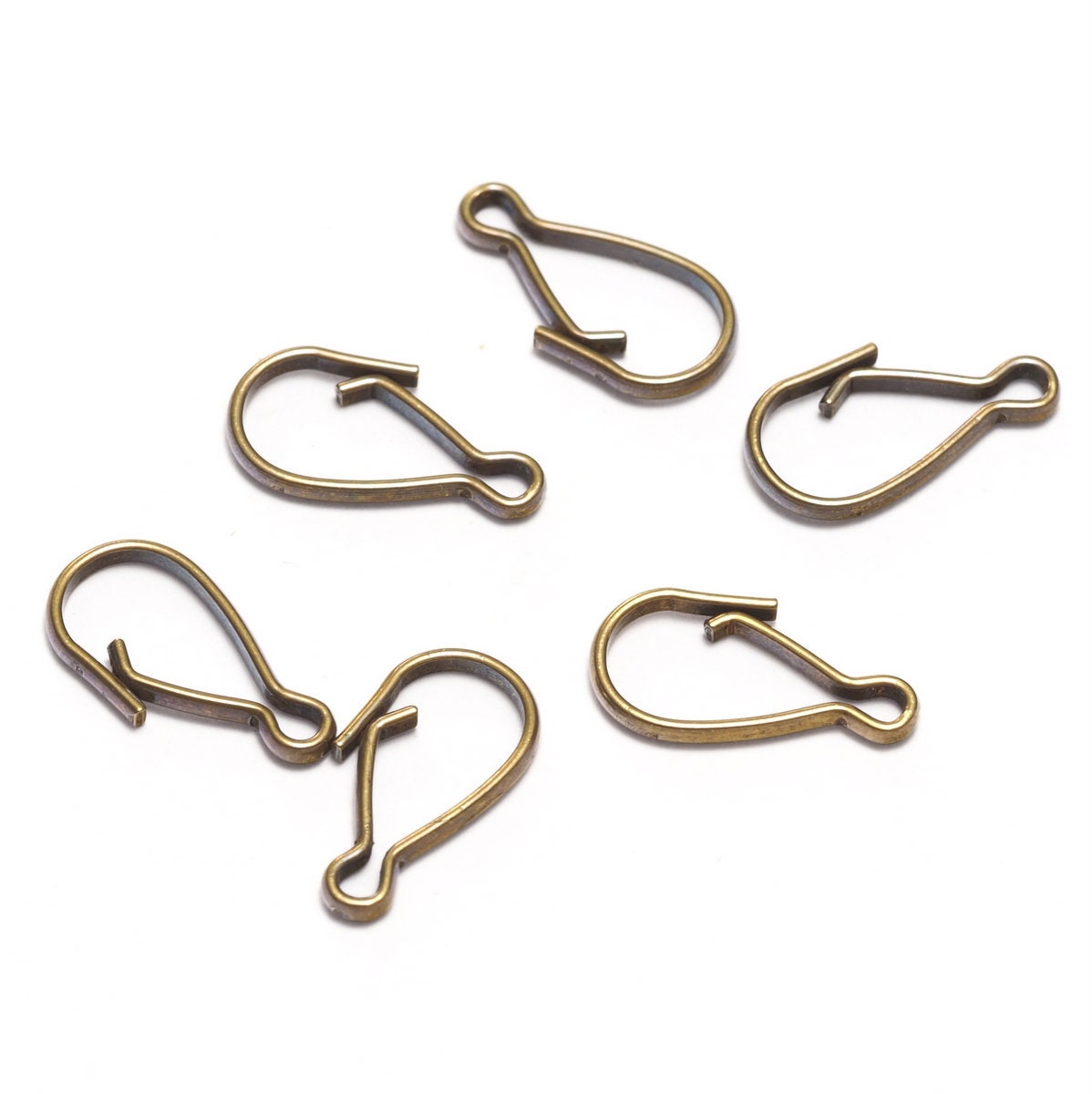 Antique yellow 12mm brass wire brass lock clasp, 1371