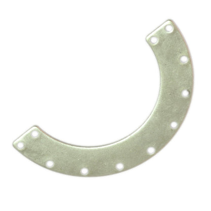 Ushape semi circle 50x25x0.8mm silver plated brass SCS 1573M11 11 holes