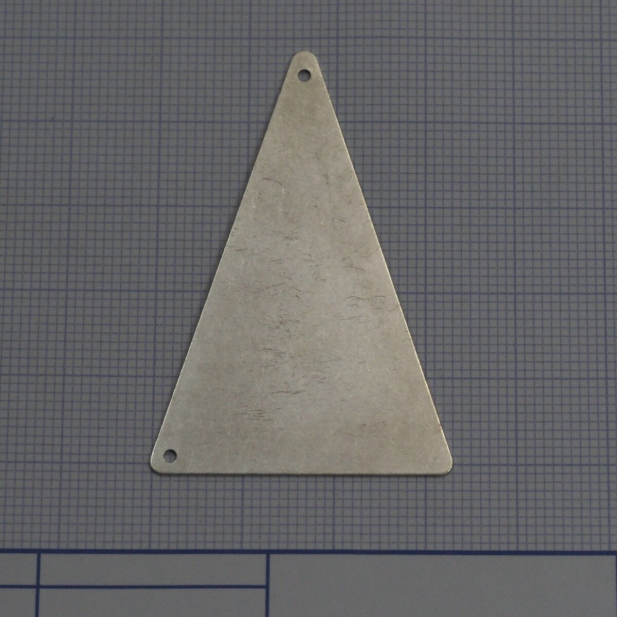 50x33mm Silver plated brass triangle tag 2 hole connector charms ,findings 4580-350