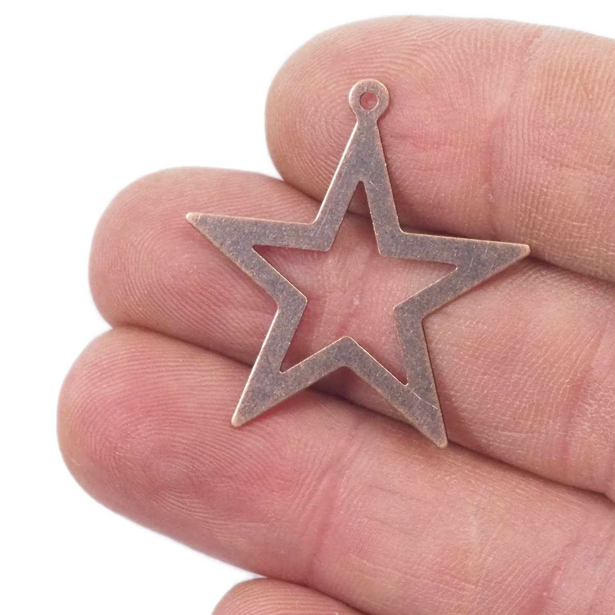 Copper plated brass star charms pendant with 1 loop 29x30mm thickness: 0.5mm 1 2013-80