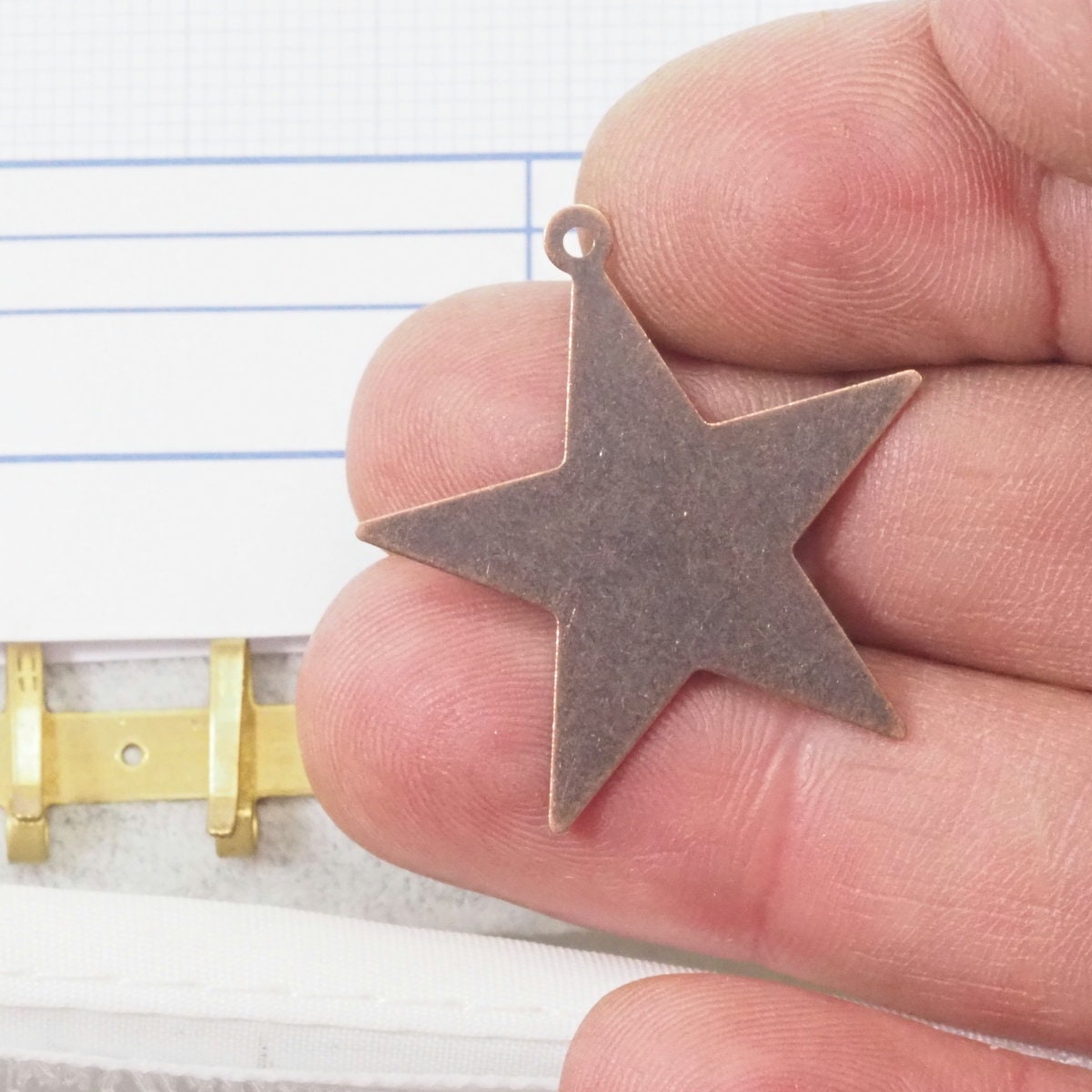 Copper plated brass star charms pendant 1 loop 29x30mm thickness: 0.5mm 2012-120