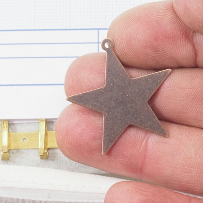 Copper plated brass star charms pendant 1 loop 29x30mm thickness: 0.5mm 2012-120