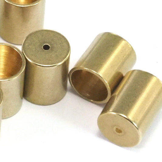 brass ends cap, 9x7mm 6mm inner raw brass cord tip ends, brass ribbon end, findings ENC6 2019