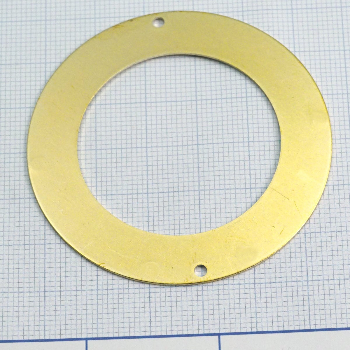 Raw Brass 60mm Circle tag 2 hole connector Charms ,Findings 2023-1100