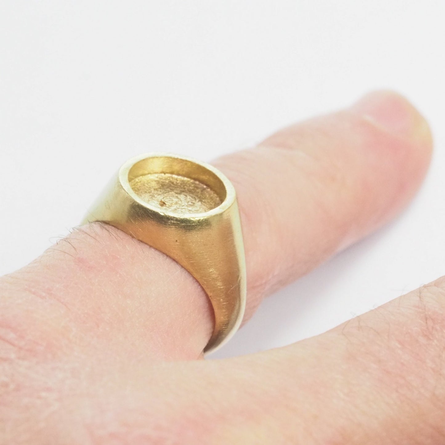 Signet Ring Adjustable ring size 7.5US Raw Brass with 10mm base setting 1613