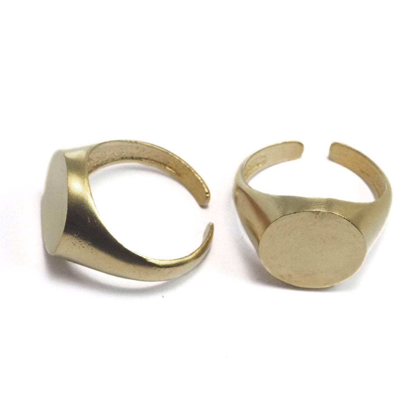 Ring Adjustable ring size 7.5US raw brass with 13mm base setting 1614