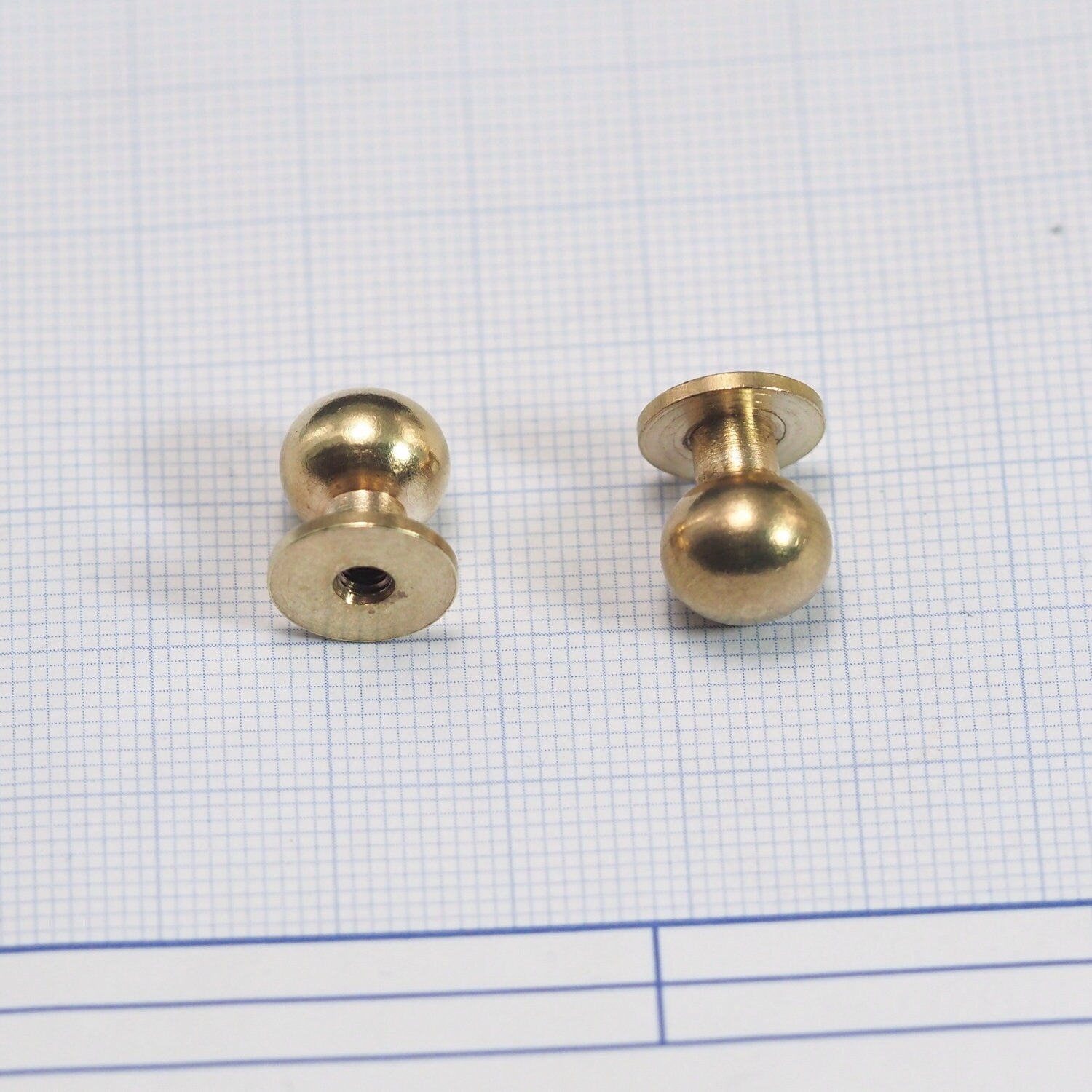 13x11mm Raw Brass Studs, with 1/8" thread hole with brass 1/8" bolt 1835