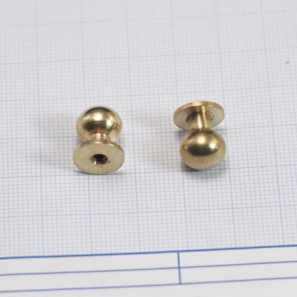 13x11mm Raw Brass Studs, with 1/8" thread hole with brass 1/8" bolt 1835