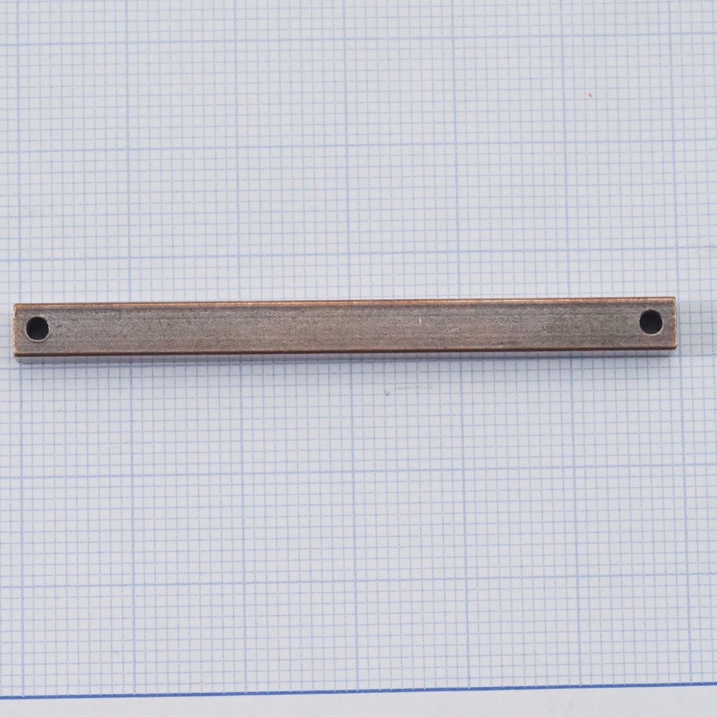 Copper plated brass connector 5x60mm 3/16"x2,36" square stamping bar finding square rod (2mm 5/64" 12 gauge hole ) sbl560-1094