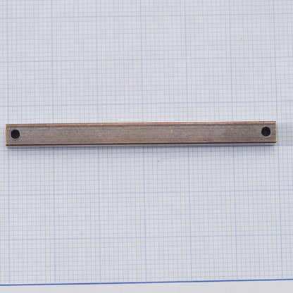 Copper plated brass connector 5x60mm 3/16"x2,36" square stamping bar finding square rod (2mm 5/64" 12 gauge hole ) sbl560-1094