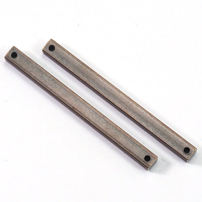 Copper plated brass connector 5x60mm 3/16"x2,36" square stamping bar finding square rod (2mm 5/64" 12 gauge hole ) sbl560-1094