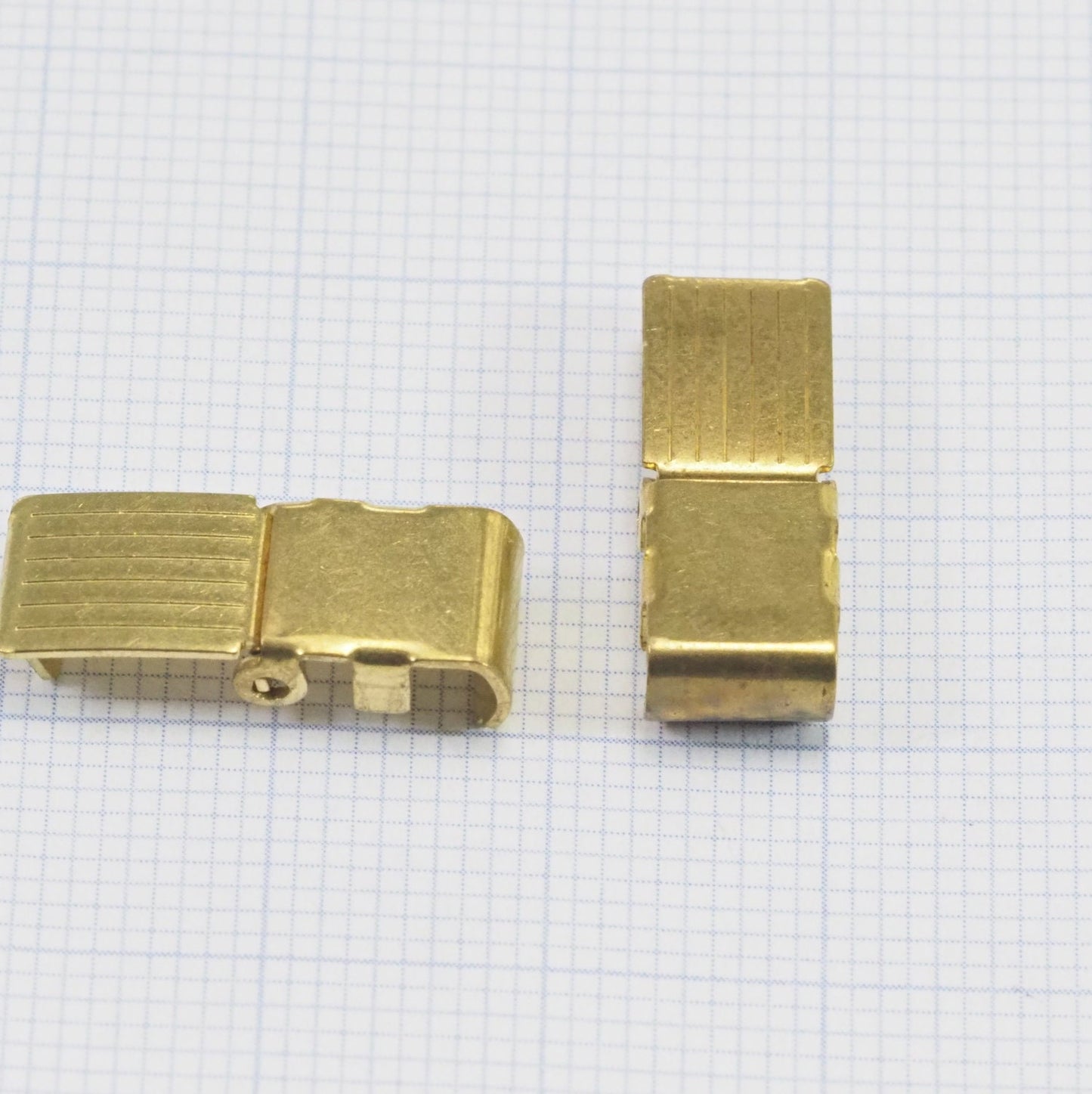 clasp fold over raw brass solid brass snap lock clasp, 10x7.5mm 2058-100