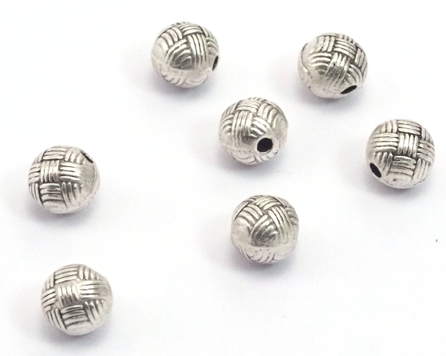 Ball 7mm silver plated alloy Pendant finding bead 2066