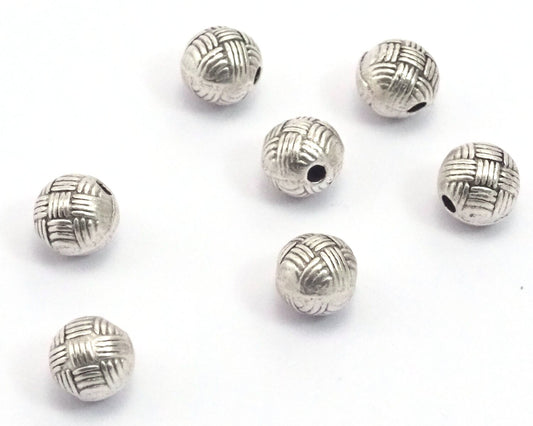 Ball 7mm silver plated alloy Pendant finding bead 2066