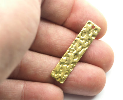 Rectangle tag textured bar dimension 35x8mm thickness 0.9mm raw brass charms findings pendants earring necklace 2074-185