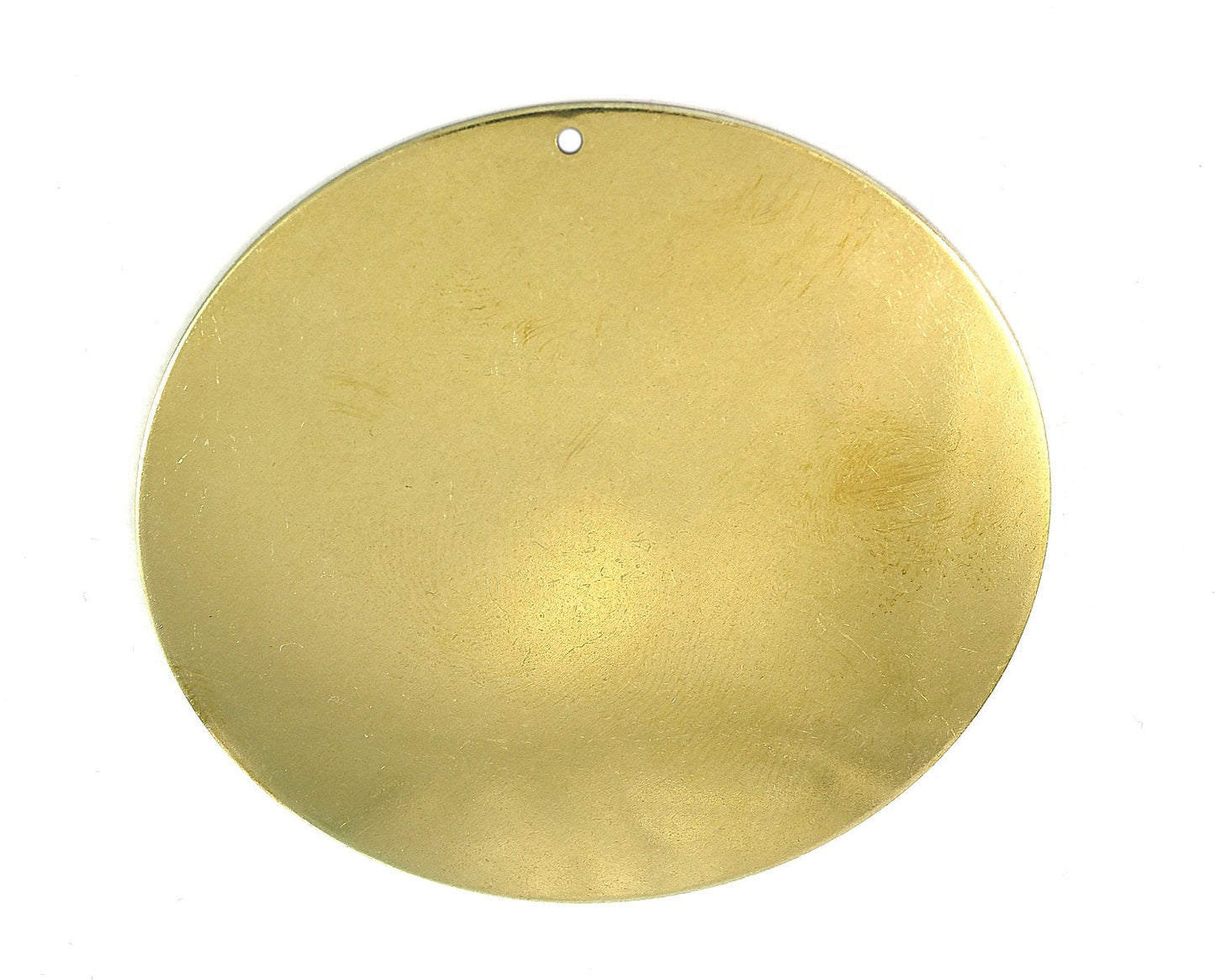 Circle tag Raw Brass 40mm , CURVED Necklace, Wall decoration, pendant 0.8mm thickness Findings 2077-900