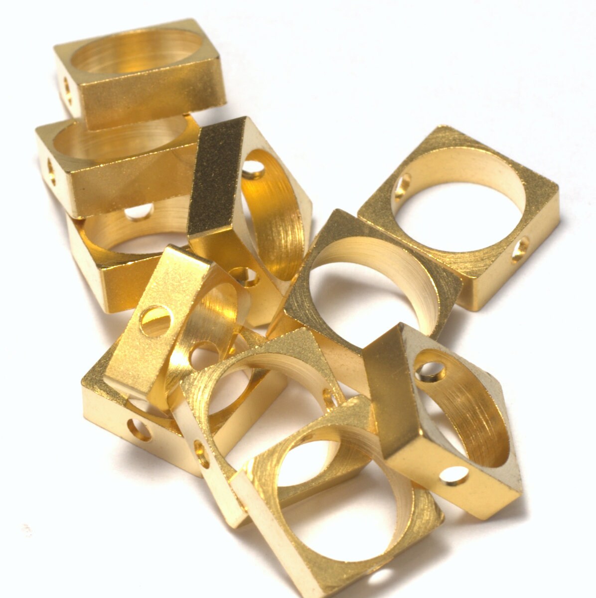 bead frame 9mm - 10x3,5mm 3/8"x3/8" gold plated brass square (9mm 23/64" hole ) 1327G