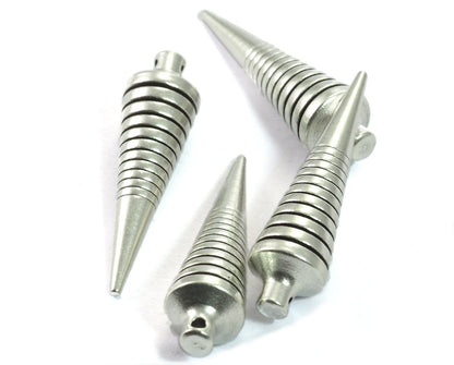7,5x27mm 19/64"x1 1/16" Silver plated brass spike finding spacer (1mm 0,04" 18 gauge hole ) 1136