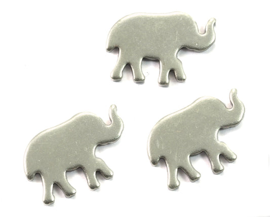 Elephant 15x11mm Silver plated brass stampings 1965-79