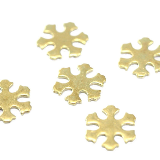 snow flake 12.5mm Raw brass stampings 1960R-80