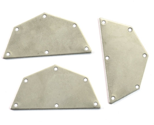 Semi octagonal 40x20mm 0.8mm Thickness 6 hole (1.63mm 14 Gauge) Antique silver plated brass stamping blanks 1984-400