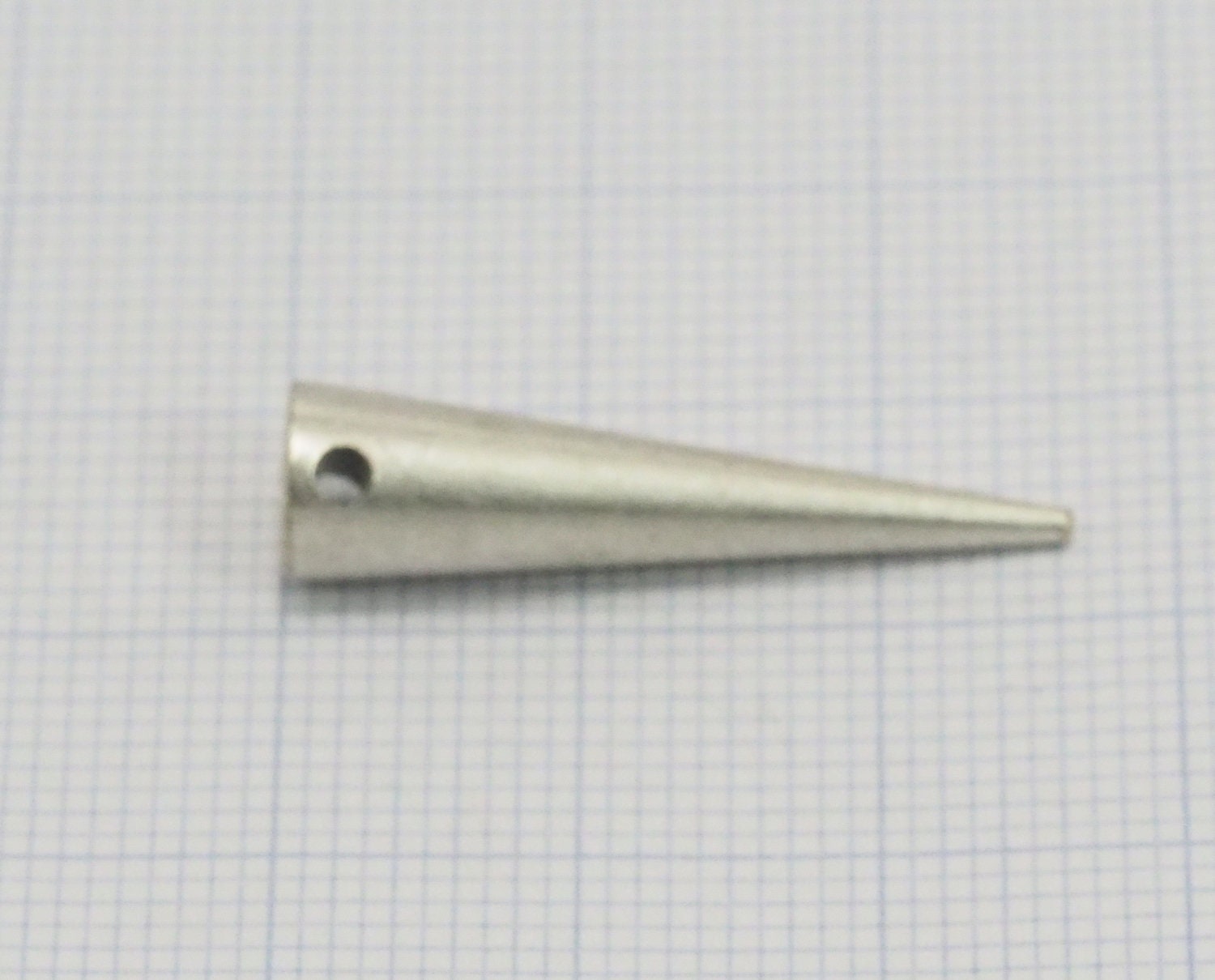 long spike 7x27mm 9/32"x1 1/16" Antique Silver plated brass finding spacer industrial design (2mm 5/64" 13 gauge hole ) pendulum 1135