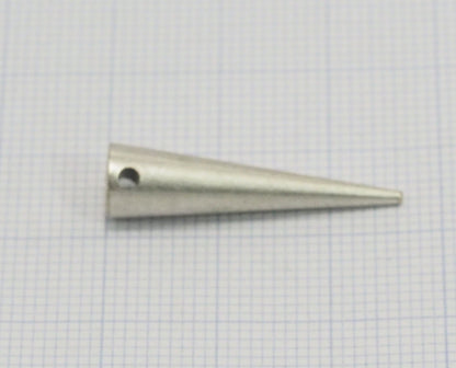 long spike 7x27mm 9/32"x1 1/16" Antique Silver plated brass finding spacer industrial design (2mm 5/64" 13 gauge hole ) pendulum 1135