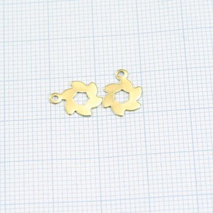 Flower Saw 12x9mm Raw brass charms findings 1971R-17