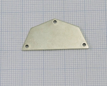 Semi octagonal 32x16mm 0.8mm Thickness 6 hole Antique silver plated brass stamping blanks 1983-250