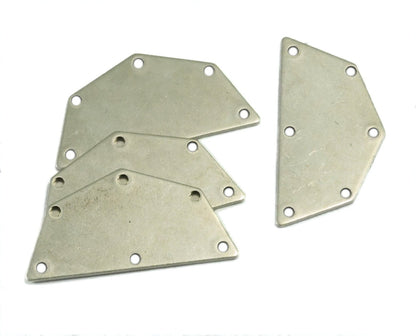 Semi octagonal 32x16mm 0.8mm Thickness 6 hole Antique silver plated brass stamping blanks 1983-250