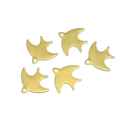 Bird shape one hole 15mmx13.5mm Raw brass pendant Findings Charms 1962R-30