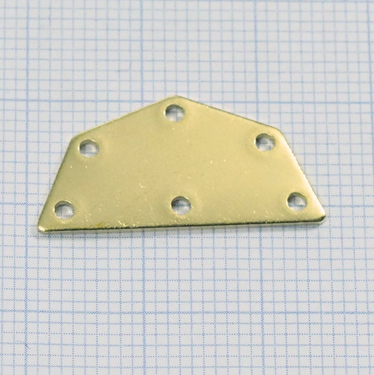 Semi octagonal 25x12.5mm 0.8mm Thickness 6 hole Raw brass stamping blanks 1982R-150