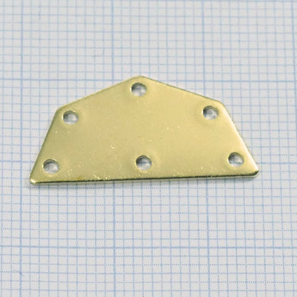 Semi octagonal 25x12.5mm 0.8mm Thickness 6 hole Raw brass stamping blanks 1982R-150