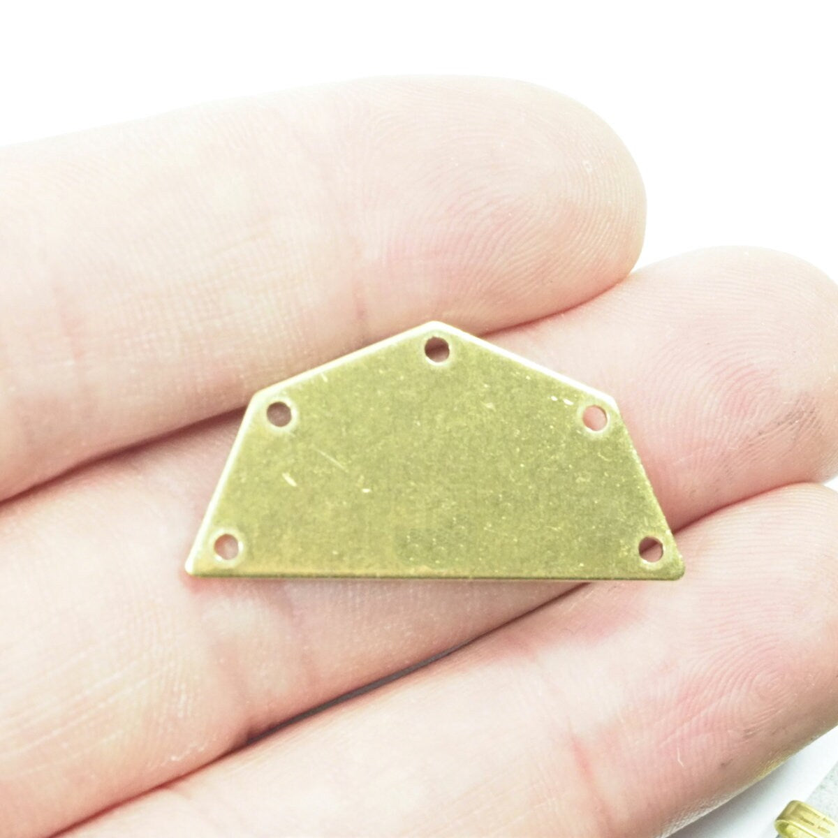 Semi octagonal 40x20mm 0.8mm Thickness 5 hole Raw brass stamping blanks 1984R-400