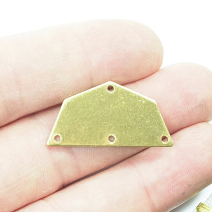 Semi octagonal 32x16mm 0.8mm Thickness 4 hole Raw brass stamping blanks 1983R-250