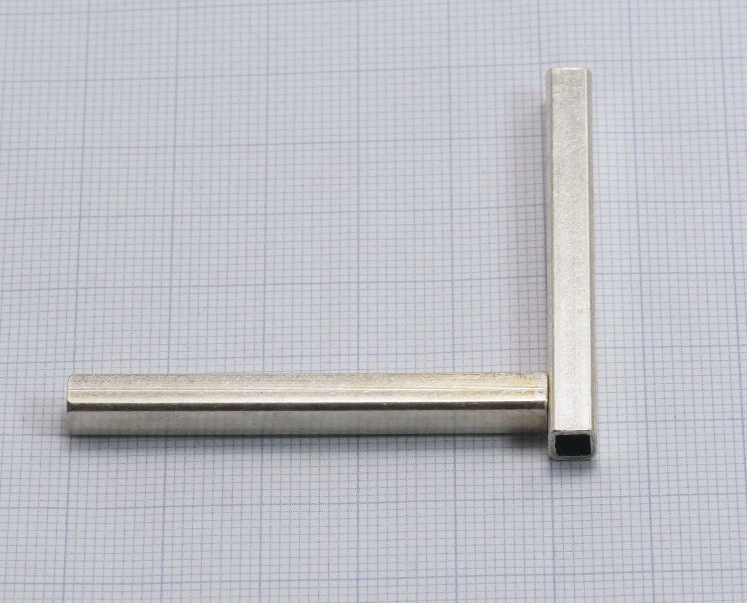 Square Tube Antique silver plated Brass 5x50mm (hole 3,6mm) Findings 1765
