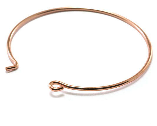 Wire Bracelet 55mm Rose Gold plated brass N140