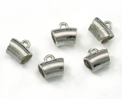 8x6mm (hole 3,8mm ) silver plated alloy charm hanger holder 117